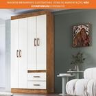 Guarda Roupa Solteiro 4 Portas 2 Gavetas Rosário Doripel Off