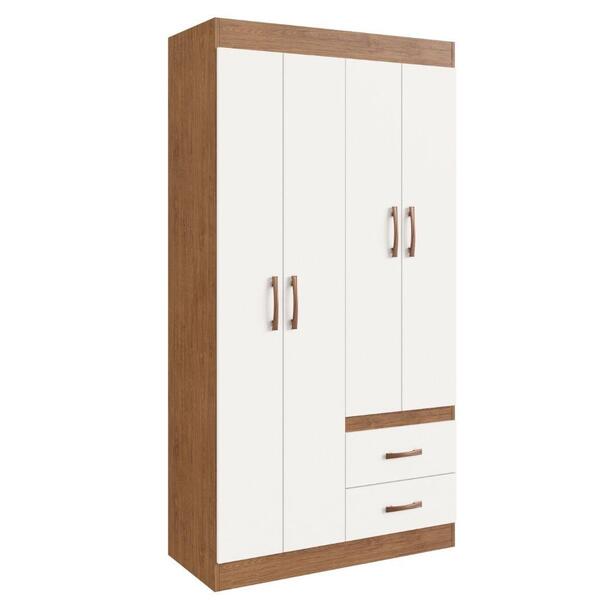 Guarda Roupa Solteiro 4 Portas 2 Gavetas Rosário Doripel Off