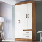 Guarda Roupa Solteiro 4 Portas 2 Gavetas Rosário Doripel Off