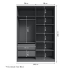 Guarda Roupa Solteiro 4 Portas 2 Gavetas Sarah Cabecasa Madei