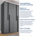 Guarda Roupa Solteiro 4 Portas 2 Gavetas Sarah Cabecasa Madei