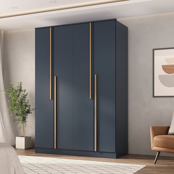 Guarda-roupa Solteiro 4 Portas 2 Gavetas Sarah Yescasa Azul P