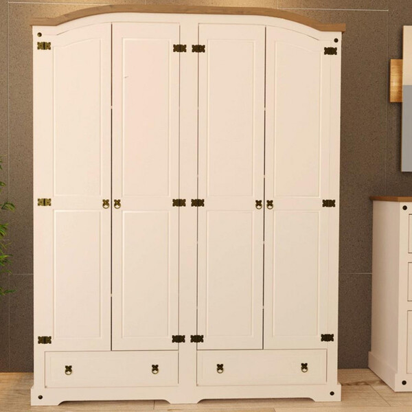 Guarda Roupa Solteiro 4 Portas 2 Gavetas Smile Serpil