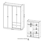 Guarda Roupa Solteiro 4 Portas 2 Gavetas Star Thb