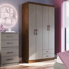 Guarda Roupa Solteiro 4 Portas 2 Gavetas Treviso 104 Coffee/f