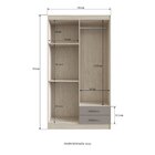 Guarda Roupa Solteiro 4 Portas 2 Gavetas Treviso 104 Crema/fu