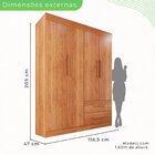 Guarda-roupa Solteiro 4 Portas 2 Gavetas Verona Premium