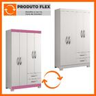 Guarda-Roupa Solteiro 4 Portas 2 Gavetas Viena Notável Branco