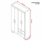 Guarda-Roupa Solteiro 4 Portas 2 Gavetas Viena Notável Freijó