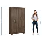 Guarda-Roupa Solteiro 4 Portas 2 Gavetas Viena Notável Nogal