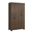 Guarda-Roupa Solteiro 4 Portas 2 Gavetas Viena Notável Nogal