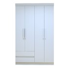 Guarda-roupa Solteiro 4 Portas 2 Gavetas Zeus Branco