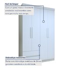 Guarda-roupa Solteiro 4 Portas 2 Gavetas Zeus Branco