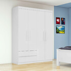 Guarda Roupa Solteiro 4 Portas 2 Gavetas Zeus Lopas