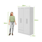 Guarda Roupa Solteiro 4 Portas 2 Gavetas Zeus Lopas