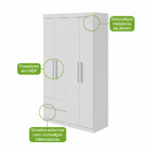 Guarda Roupa Solteiro 4 Portas 2 Gavetas Zeus Lopas