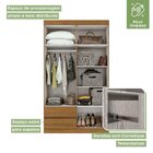 Guarda-roupa Solteiro 4 Portas 2 Gavetas Zeus Rovere Naturale