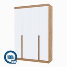 Guarda-roupa Solteiro 4 Portas 3 Gavetas 100% Mdf Marrocos In