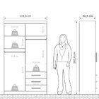 Guarda-roupa Solteiro 4 Portas 3 Gavetas Advantage Branco