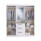 Guarda-roupa Solteiro 4 Portas 3 Gavetas Barcelona Branco
