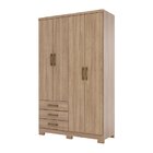 Guarda Roupa Solteiro 4 Portas 3 Gavetas Caju  Jequitibá