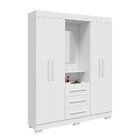 Guarda-roupa Solteiro 4 Portas 3 Gavetas Capelinha Com Espelh