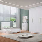 Guarda Roupa Solteiro 4 Portas 3 Gavetas - Colibri-branco - M