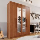 Guarda-roupa Solteiro 4 Portas 3 Gavetas Com Espelho Roma Esp