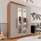 Guarda-roupa Solteiro 4 Portas 3 Gavetas Com Espelho Roma Esp