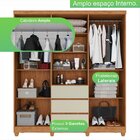 Guarda-roupa Solteiro 4 Portas 3 Gavetas Com Nicho Espelhado