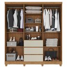 Guarda-roupa Solteiro 4 Portas 3 Gavetas Com Nicho Espelhado