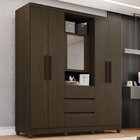 Guarda-roupa Solteiro 4 Portas 3 Gavetas Com Nicho Espelhado