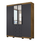 Guarda Roupa Solteiro 4 Portas 3 Gavetas Com Pés B22043 Arapl