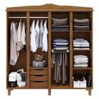 Guarda-roupa Solteiro 4 Portas 3 Gavetas Internas Com Espelho