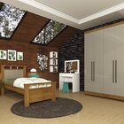 Guarda Roupa Solteiro 4 Portas 3 Gavetas Lisboa Tcil Móveis C