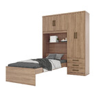 Guarda Roupa Solteiro 4 Portas 3 Gavetas London Casa 812