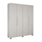 Guarda Roupa Solteiro 4 Portas 3 Gavetas Master  Branco