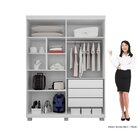 Guarda Roupa Solteiro 4 Portas 3 Gavetas Master  Branco