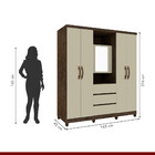 Guarda Roupa Solteiro 4 Portas 3 Gavetas Master Top Imop Móve