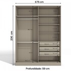 Guarda-roupa Solteiro 4 Portas 3 Gavetas Modulado Conect L564