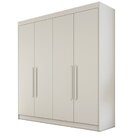 Guarda Roupa Solteiro 4 Portas 3 Gavetas Nantes  Off White