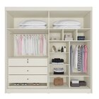 Guarda Roupa Solteiro 4 Portas 3 Gavetas Nantes  Off White
