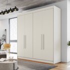 Guarda Roupa Solteiro 4 Portas 3 Gavetas Nantes  Off White