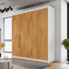 Guarda Roupa Solteiro 4 Portas 3 Gavetas - Nantes-off White/p