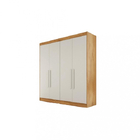 Guarda Roupa Solteiro 4 Portas 3 Gavetas - Nantes-peroba/off