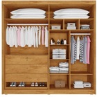 Guarda Roupa Solteiro 4 Portas 3 Gavetas - Nantes-peroba/off