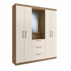 Guarda Roupa Solteiro 4 Portas 3 Gavetas Panamá  Off White/no