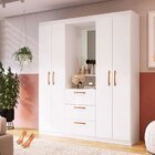 Guarda Roupa Solteiro 4 Portas 3 Gavetas Panamá Móveis Doripe