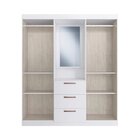 Guarda Roupa Solteiro 4 Portas 3 Gavetas Panamá Móveis Doripe