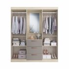 Guarda Roupa Solteiro 4 Portas 3 Gavetas Panamá Móveis Doripe